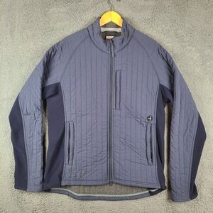 Relwen Vertical Insulator Quilted Jacket Logo Blue Fleece Lined Zip Men's Sz XL